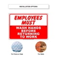 thumbnail image 4 of Employees Must Wash Hands Before Returning To Work Display Office Notice Health and Safety Indoor Outdoor Novelty Aluminum Metal Sign 18"x24", 4 of 5
