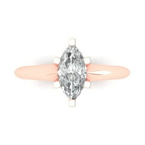 1 ct Marquise Cut Simulated Diamond Solitaire Engagement Ring for Women in 18K Rose Gold