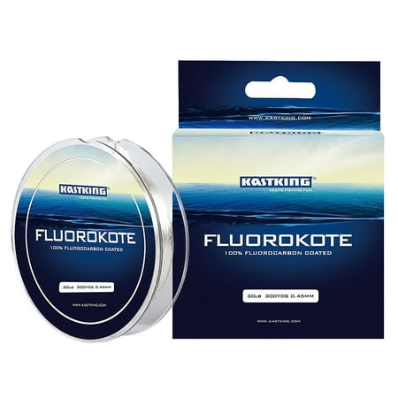 KastKing FluoroKote Fishing Line - 100% Pure Fluorocarbon Coated - 300Yds/274M Premium Spool - Upgrade from Mono and Perfect Substitute for Solid Fluorocarbon (Best Knot For Mono To Fluorocarbon)