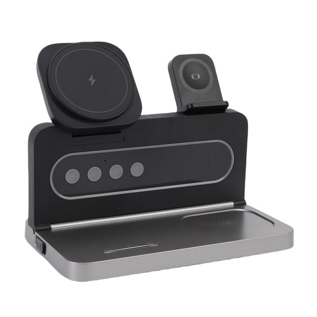 Wireless Charging Station, Type C Interface Phone Stand Charger Magnetic Adsorption Wide Compatibility 15W Fast Charge for Smartphone