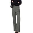 thumbnail image 3 of Women Wide Leg Pants Summer High Waisted Business Casual Work Dress Pants Trousers Slacks Dark Gray S, 3 of 9