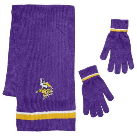 Minnesota Vikings Chenille Scarf & Glove Set