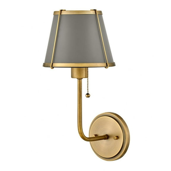 4890LDB-Hinkley Lighting-Clarke - 14W 1 LED Medium Wall Sconce-15.75 Inches Tall and 7.25 Inches Wide-Lacquered Dark Brass/Dark Matte Grey Finish