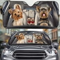 thumbnail image 2 of 4-S 51.2inX27.5in-Yorkie Terrier Driver Car Sun Shade, Yorkshire Terrier Sunshade, Windshield Sun Shade, Yorkshire Car Decor, Car Gifts LNG102, 2 of 7