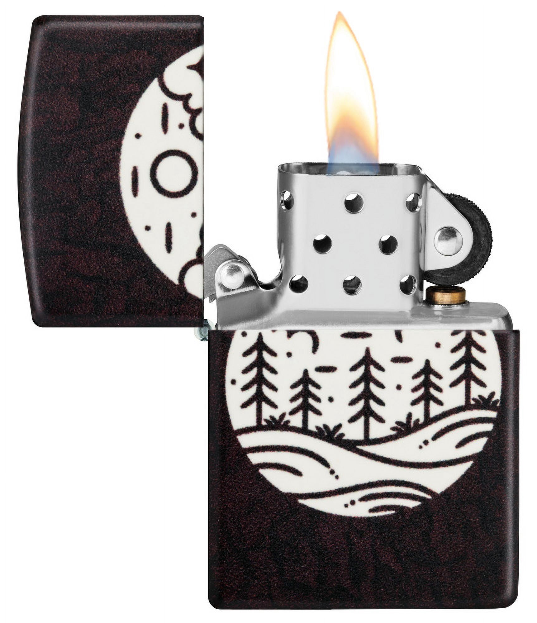 Zippo Moonlit Field Design 540 Color Glow in the Dark Pocket Lighter