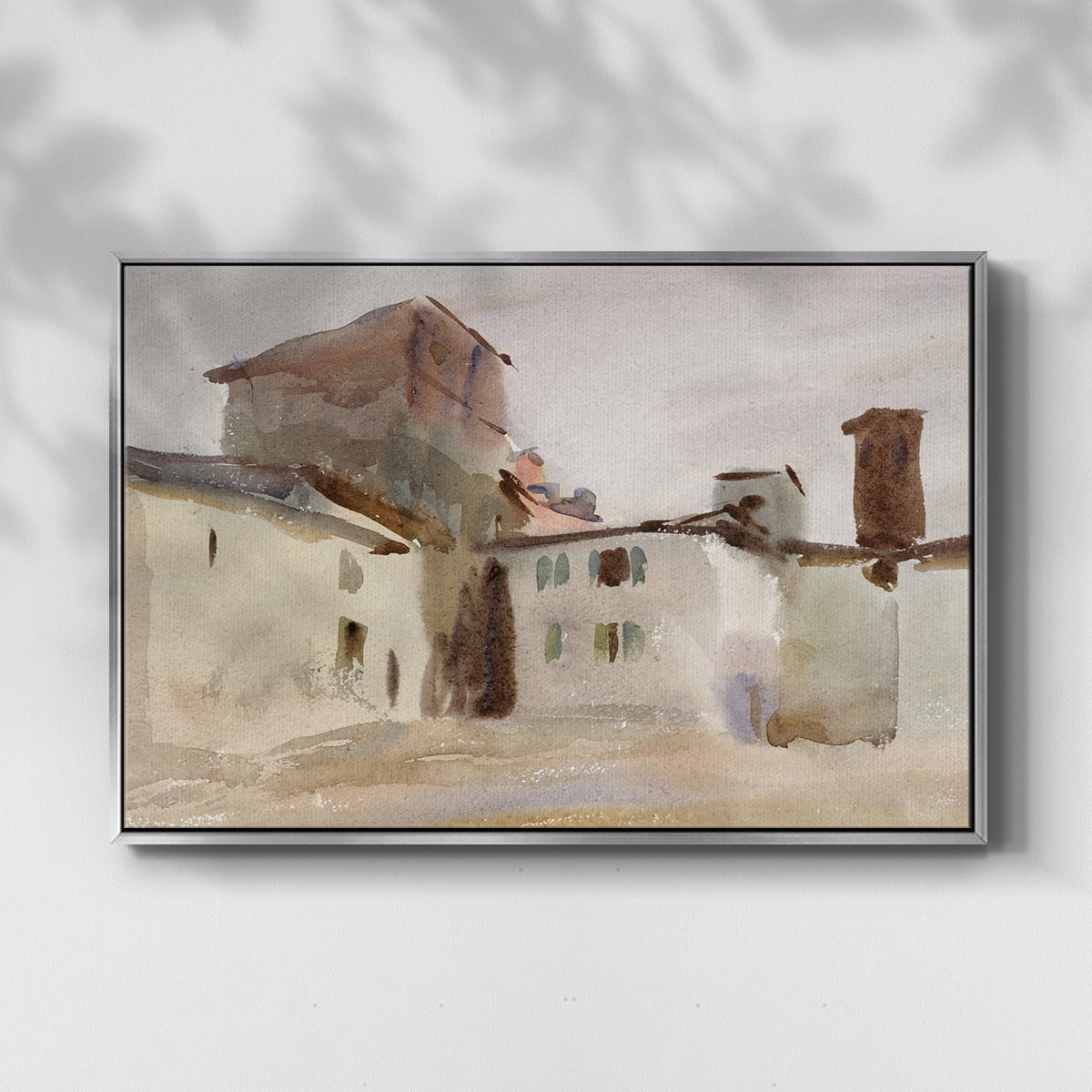 Vintage Landscape-M By Wexford Home Framed in Silver Wood Gallery Wrapped Canvas 25 in. x 37 in.