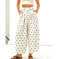 thumbnail image 2 of sicmoss Women's Caramel Polka Dot Barrel Jeans Mid Rise Vintage Denim Pants with Pockets, 2 of 3
