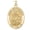 Yellow Gold, variant on PicturesOnGold.com Saint Homobonus Oval Religious Medal Female Adult - 3/4 x 1″ Size of Quarter, Sterling Silver