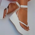 thumbnail image 1 of ¡Novedad de 2022! Zapatos y sandalias para mujer, sandalias blancas con plataforma de tacones altos, sandalias de cuña de verano con tacones gruesos y tiras cruzadas para mujer42 Gao Jinjia LED, 1 of 1