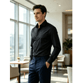 thumbnail image 4 of Men's Dress Shirts Casual Long Sleeve Business Office Wear Top Regular Fit Button Down Shirts Formal Wedding Blouse, 4 of 5