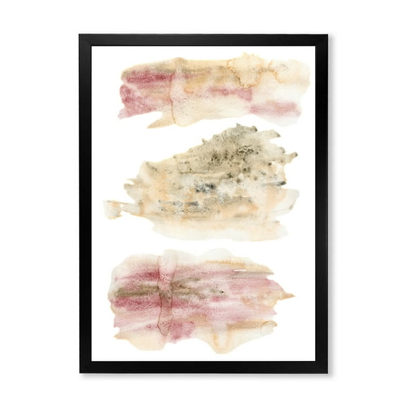 Designart 'Pink and Golden Abstract Clouds' Modern Framed Art Print