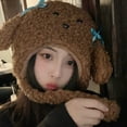 thumbnail image 6 of ZPAQI Cartoon Hat Thicken Puppy Soft Thicken Hood for Women Outdoor Wear, 6 of 15