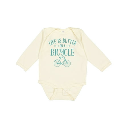 

Inktastic Life s Better on a Bicycle Gift Baby Girl Long Sleeve Bodysuit