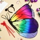 thumbnail image 4 of Juego de capa de Halloween para niñas, diadema de bastón con alas de mariposa, chal de ala de mariposa, 1 Juego, 4 of 6