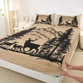 thumbnail image 3 of jejeloiu Cute Animal Deer Full Size Sheets,Natural Landscape Mountain Bed Sheets For Boys Kids 4pcs, 3 of 7