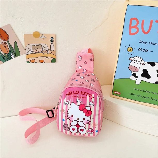 Mochila Kawaii Sanrio Cinnamoroll My Melody Messenger Kuromi Crossbody Hello Kitty, bolsas de pecho, mochila de viaje, regalo para niños, juguete para niñas