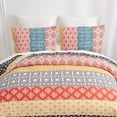 thumbnail image 3 of JOHNPEY Quilt Set California King Size-Boho Botanical Quilts Bedding Set All Season Coverlets with Striped Pattern，Red，3 Pieces, 3 of 6