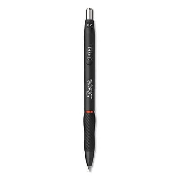Sharpie S Gel Pens, Medium Point, 0.7 mm, Black Barrel, Red Ink, Pack Of 12 Pens