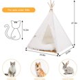 thumbnail image 2 of Portable Pet Teepee Tent, Foldable Dog and Cat House with Luxury Cushion for Medium and Large Pet Indoor Outdoor Washable Dog Houses for Cat and Rabbit Cute Lace Style L, 2 of 7
