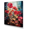 thumbnail image 2 of Designart "Enchanted Red Floral Garden" Floral Canvas Wall Art - Modern Red Abstract Botanicals Entryway Wall Art, 2 of 6