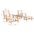 thumbnail image 5 of SAFAVIEH Chantelle Outdoor Patio 5 Piece Conversation Set, Natural/Light Brown, 5 of 10