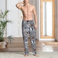 thumbnail image 2 of Fotbe Cute Dog Faces Pantalones de Pijama para Hombre, Pantalones de Dormir, Pantalones de Casa con Cintura Ajustable y Bolsillos-Large, 2 of 6
