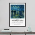 thumbnail image 4 of PixonSign Framed Canvas Print Wall Art Vincent Van Gogh Starry Night Over Rhone Classic Vintage Illustrations Fine Art Decorative Multicolor for Living Room, Bedroom, Office - 16"x24" BLACK, 4 of 5