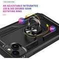thumbnail image 3 of Entronix Case Designed for Apple iPhone 13 Mini Heavy Duty Case with Built-in Kickstand, Dual Layer Protection with Rotating Holder Ring, Sturdy Case for Apple iPhone 13 Mini, Black, 3 of 5
