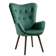 thumbnail image 4 of Homycasa Scandinavian Accent Chair Wingback Armchair Velvet Upholstered, Forest Green, 4 of 8