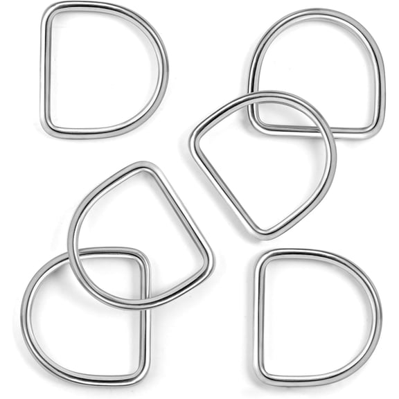 2-inch Metal D-rings, Heavy-duty Stainless Steel Welded D-rings, High-load Capacity, Suitable for Dog Collars, Backpacks, Webbing Straps, Luggage, Belts & DIY Crafts