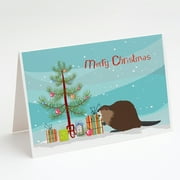 Caroline's Treasures Eurasian Beaver Christmas Christmas Greeting Cards with Envelopes, 5" x 7" (8 Count)