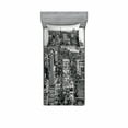 thumbnail image 2 of Ambesonne Landscape Fitted Sheet & Pillow Sham Set, New York Manhattan, Full, Grey, 2 of 3