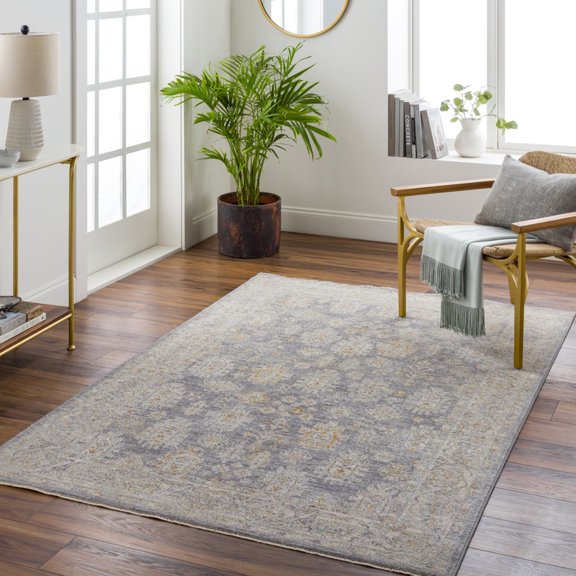 Livabliss Area Rugs for Living Room, 9ft Round Avant Garde Traditional Deep Teal Round Rug, Bedroom Dining Room Home Decor Stain Resistant Carpet (7'10" x 7'10")