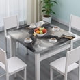 thumbnail image 3 of Gray Marble Gold Wave Pattern Square Fitted Tablecloth with Elastic Edge,Square Table Cover,Washable Elastic Table Cover for Home Kitchen Party Decor 34"x34", 3 of 6