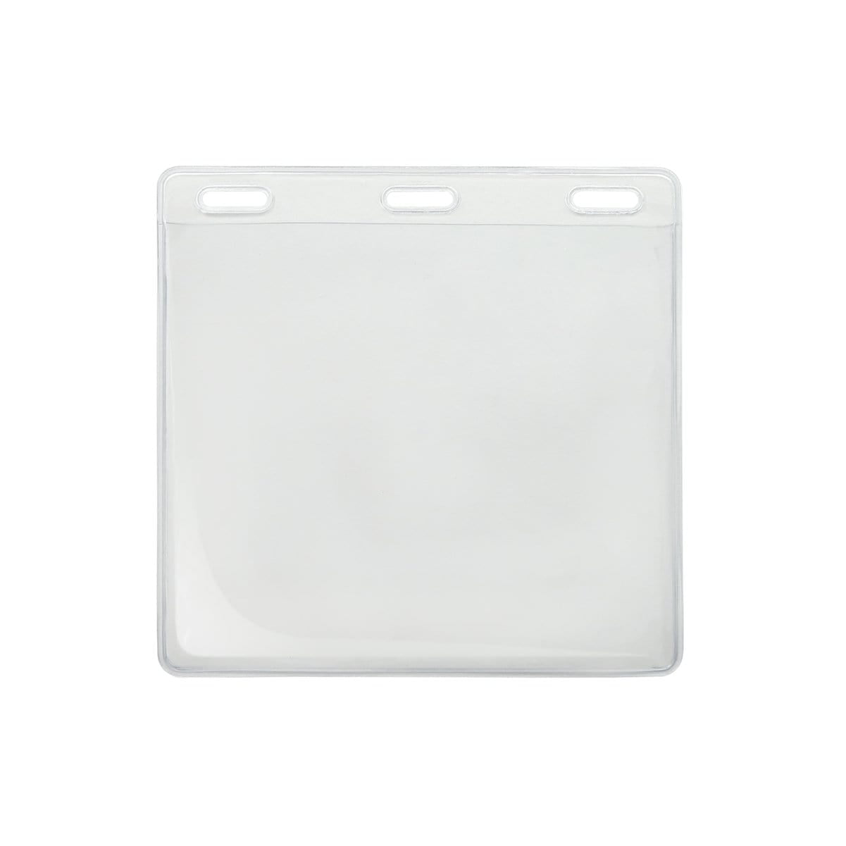 Bulk 100 Pack - Premium Vaccination Card Protector 3 X 4 for CDC Immunization Record or 4x3 Horizontal Badge Name Tag - Clear Vinyl Plastic Sleeve 3 Lanyard Slots for Events & Travel - Specialist ID