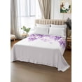 thumbnail image 2 of Wisteria Flowers King Size Flat Sheet, Wrinkleproof & Fadeproof Cooling Flat Bed Sheet Only, Purple Floral Warercolor Summer Breathable Soft Bedding Top Sheets 105 x 98 Inches, 2 of 8