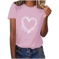 thumbnail image 2 of Meichang T-Shirts Cœur d'Amour pour Femmes T-Shirts de la Saint-Valentin T-Shirts Graphiques Amusants de la Saint-Valentin Hauts Mignons Col Rond Manches Courtes Décontractées T-Shirts de Vacances Saint-Valentin, 2 of 6