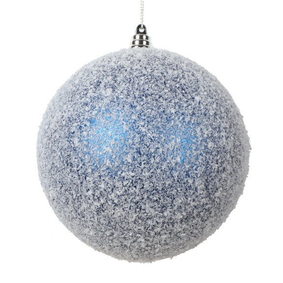 Vickerman 4.75" Blue Matte Snow Covered Ornament, 4 per bag.
