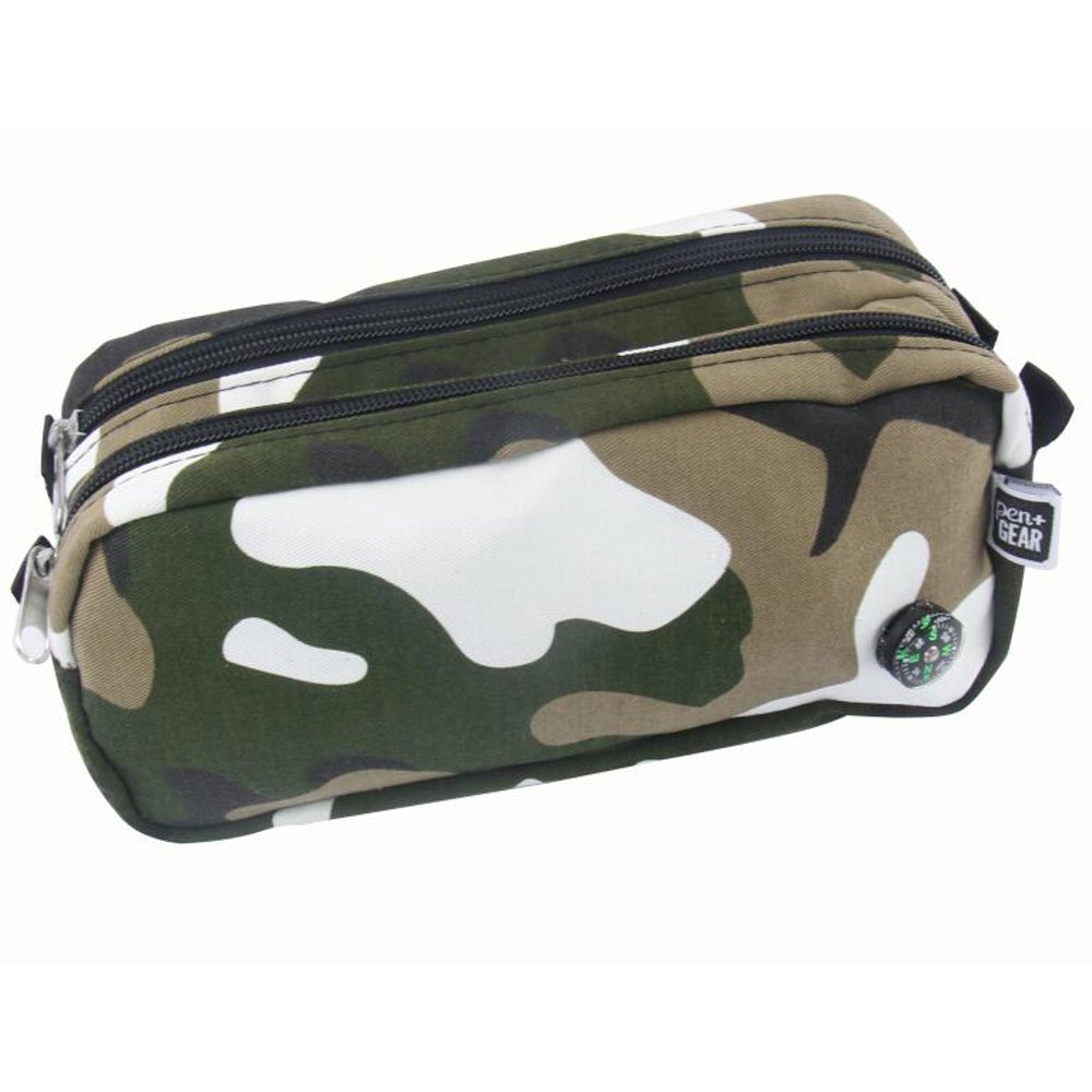 Pen + Gear Cloth Pencil Pouch with Compass, Camo