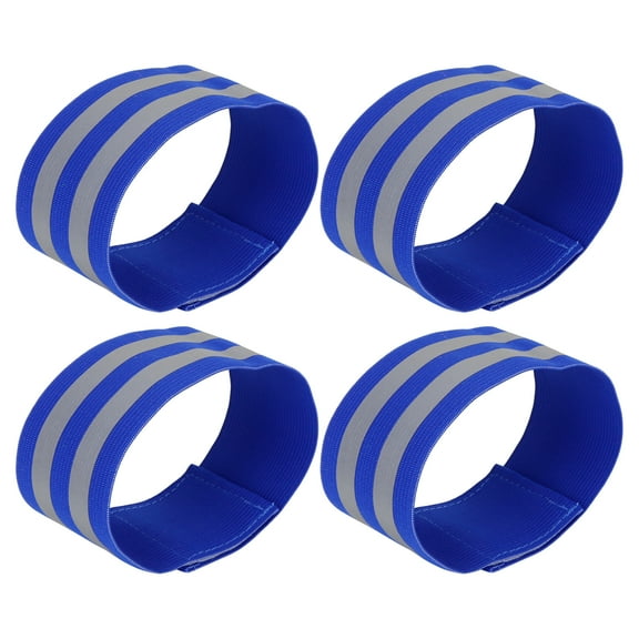 4pcs Reflective Bands for Arm Reflective Armbands High Visibility Night Cycling Riding Reflector Tape Straps Blue