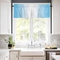 thumbnail image 3 of Kitchen Curtains Set, Sky Blue Ombre Kitchen Curtains and Valances Set, Farmhouse Blue Gradient Aesthetic Rod Pocket Tier Curtains 24 Inch Length for Cafe/Bedroom Windows, 3 of 6