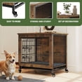 thumbnail image 5 of Uforic 27" Dog Crate Furniture with Cushion & Tray, Wooden Indoor Dog Kennel End Table for Small Dogs, Rustic Brown, 5 of 9