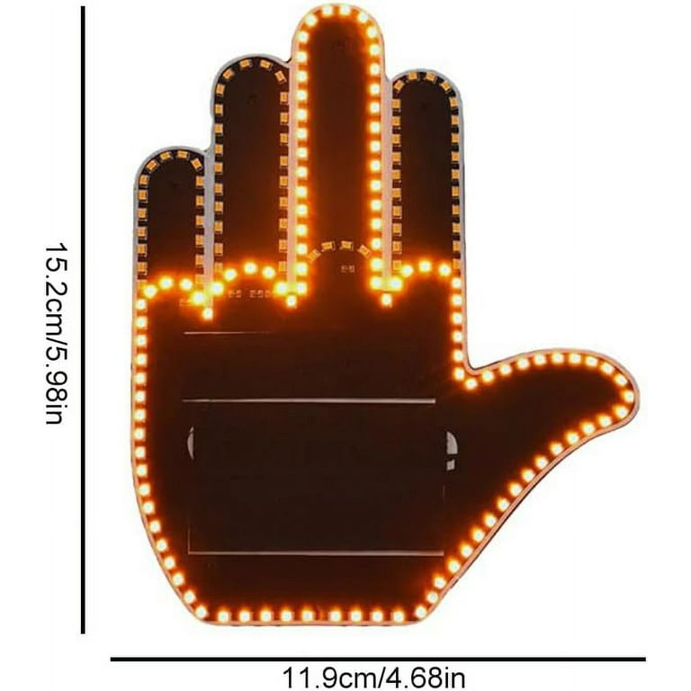 Hand Gesture Light for Car, New Finger Light Led Car Back Window Sign, Car  Finger Light with Remote, Road Rage Led Sign for Car, Car Accessories for