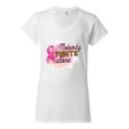 thumbnail image 3 of Nobody Fights Alone Watercolor Sparkles Breast Cancer Awareness Women's Standard V-Neck Tee, White, XX-Large, 3 of 5