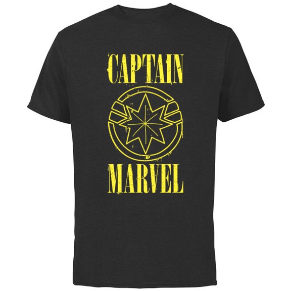 Marvel Captain Marvel 90s Logo - Short Sleeve Cotton T-Shirt for Adults - Customized-Black