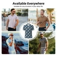 thumbnail image 4 of Kdxio Space Puppy Print Men's Short Sleeve Polo Shirt,Midweight Men's Shirt, 4 of 6