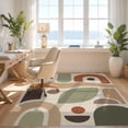thumbnail image 3 of Design&I 8'x10' Washable Area Rug Earthy Tones Geometric Abstract Shapes with Modern Aesthetic for Living Room, Family Extra Large Skid-Resistant Low Profile, 3 of 7