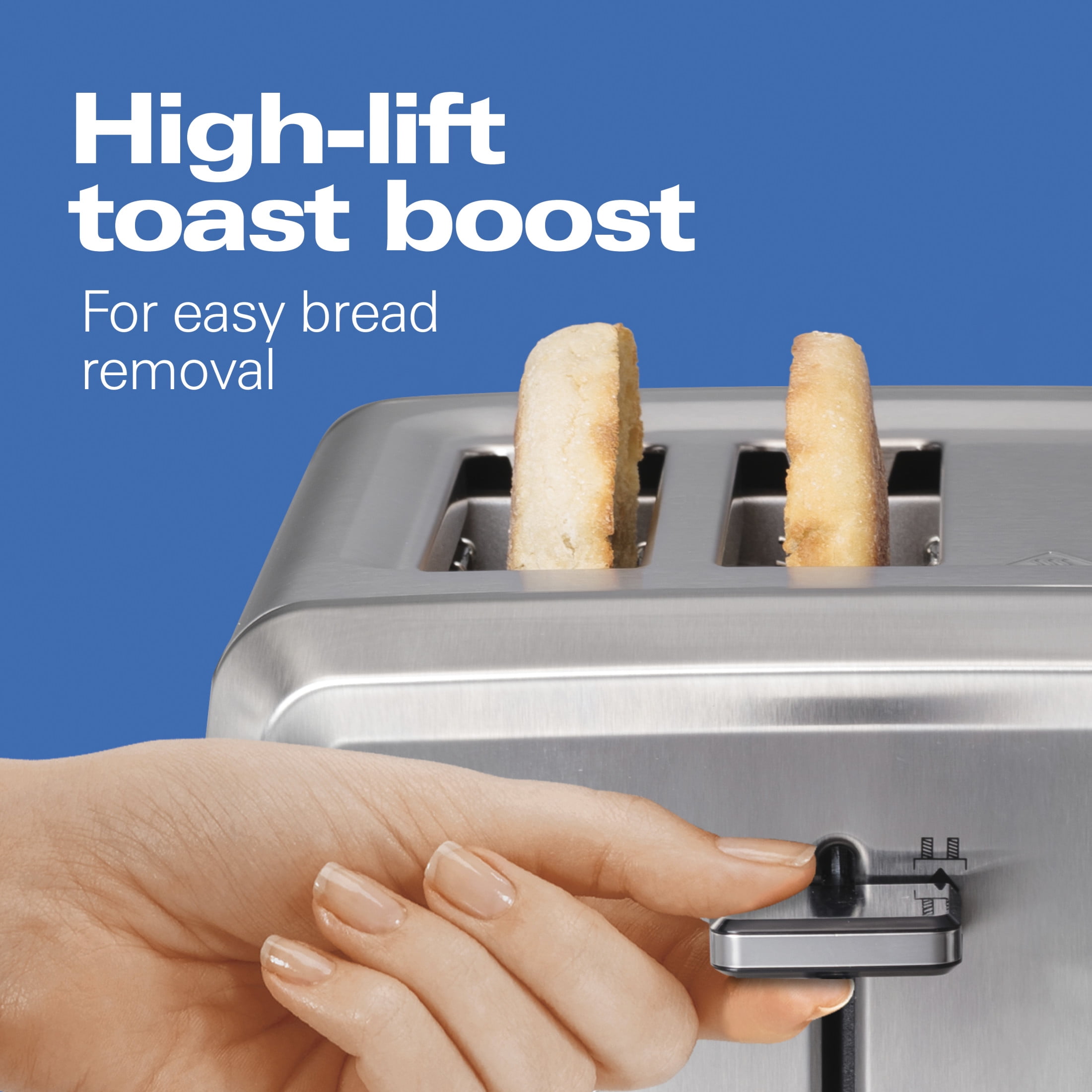 Hamilton Beach Digital 4-Slice Toaster with 3 Preset Functions & Removable Crumb Tray, Stainless