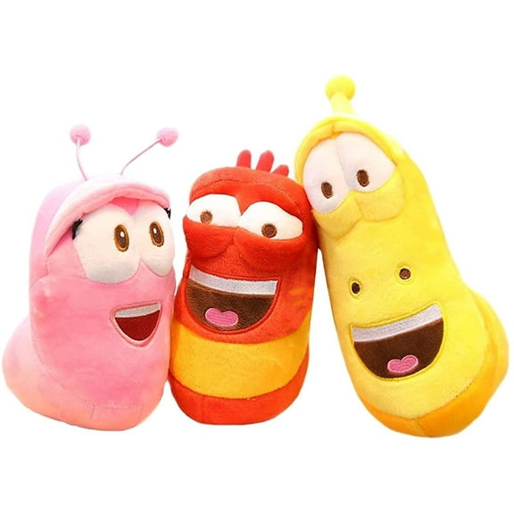 3 pcs/Pack 7-8.6 Incheses Creative Larva Plush Stuffed Plush New Game Collectible Doll (No Noise)
