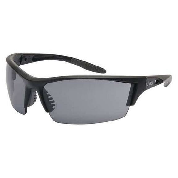Instinct, Safety Glasses, Anti-Fog, Gray Lens, Black Frame, Half-Frame